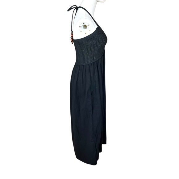 Miou Muse‎ NWT SZ SM Black crochet  Halter Maxi Dress - Picture 6 of 16